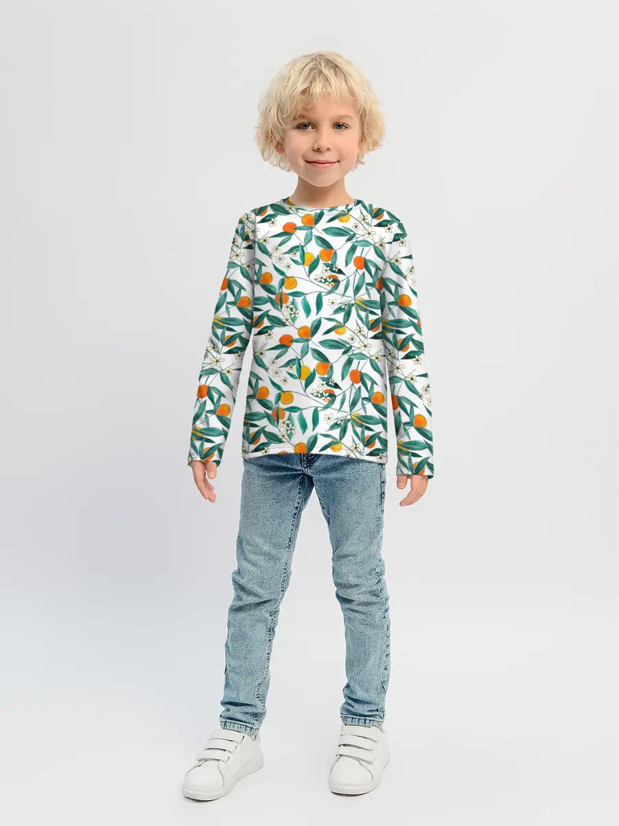Детский лонгслив / Оранжевое лето
