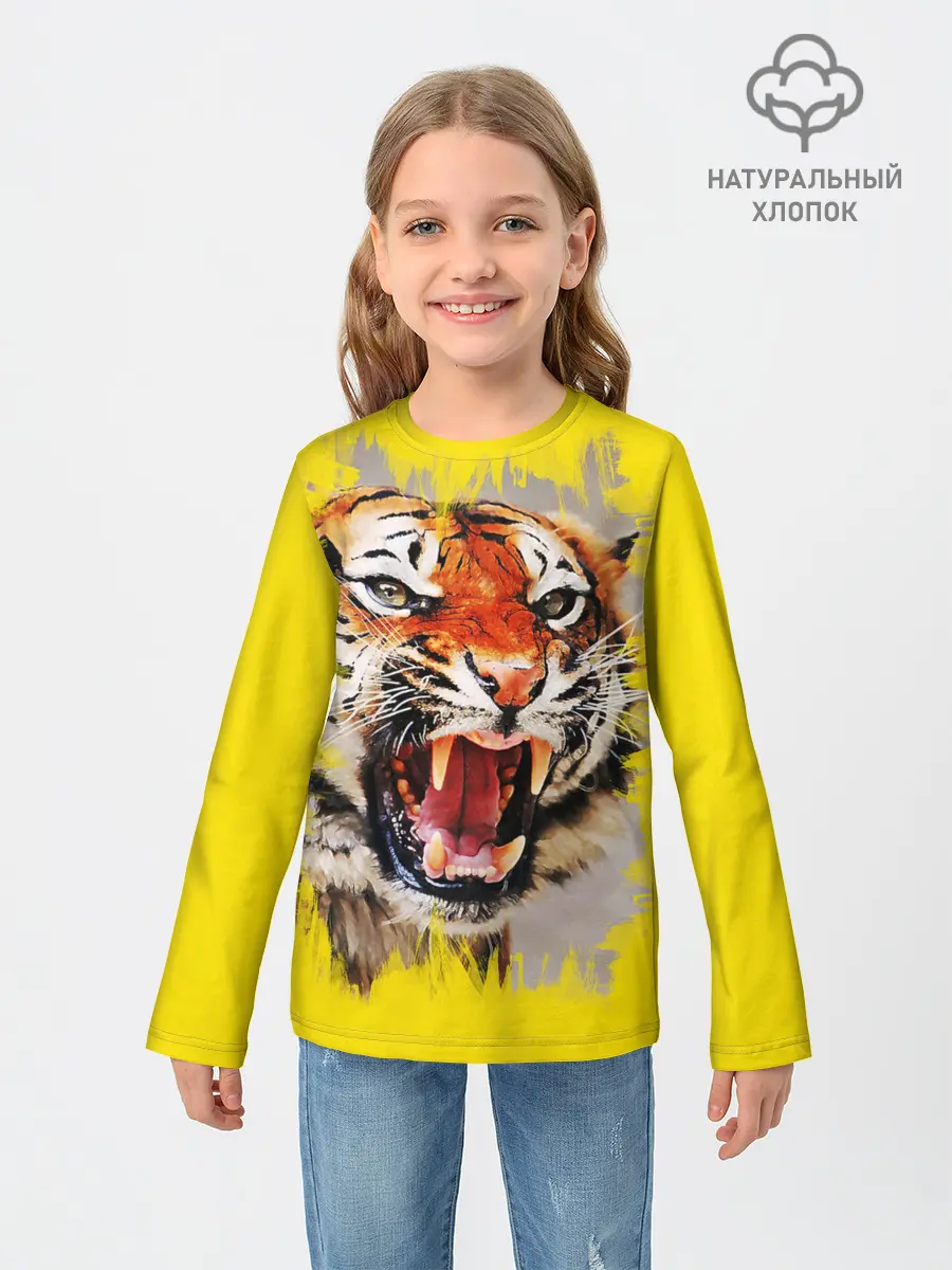 Детский лонгслив / Оскал тигра