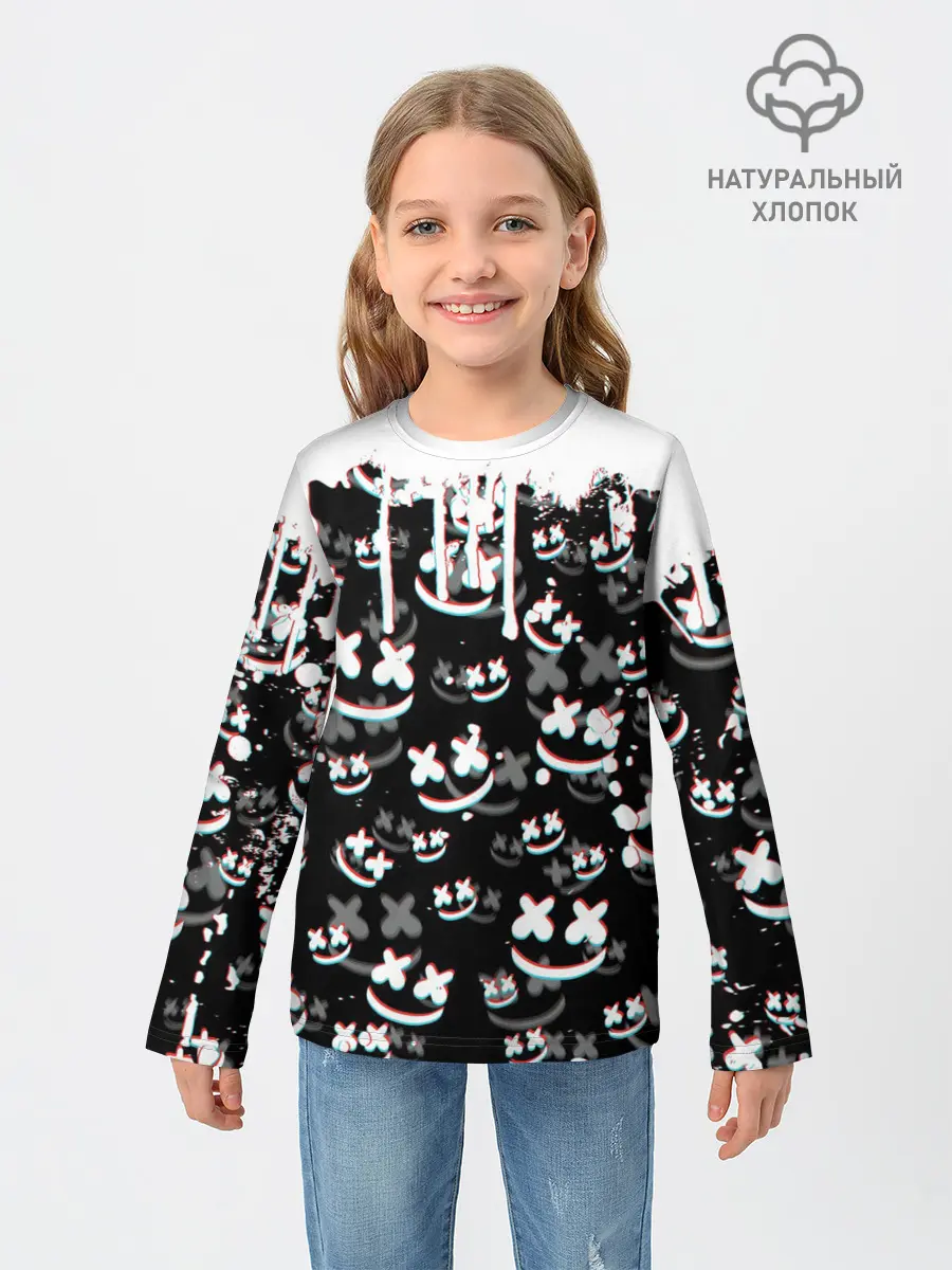 Детский лонгслив / MARSHMELLO GLITCH