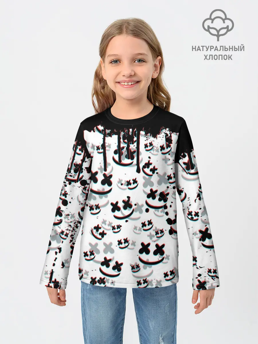 Детский лонгслив / MARSHMELLO GLITCH