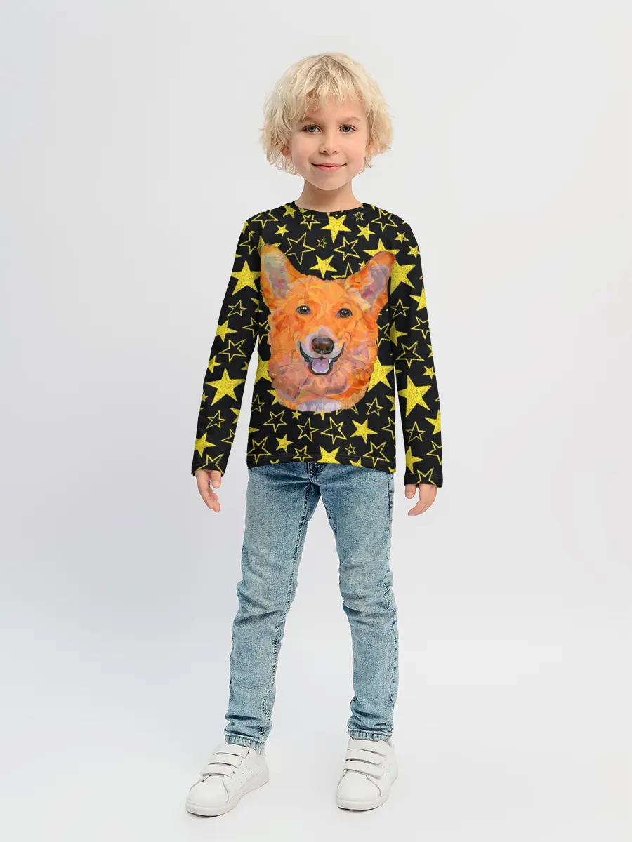 Детский лонгслив / Corgi | Stars