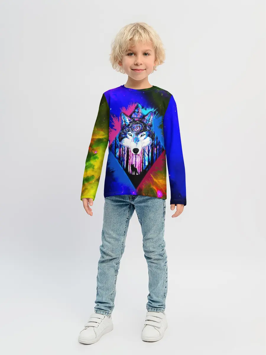 Детский лонгслив / Cosmo Wolf