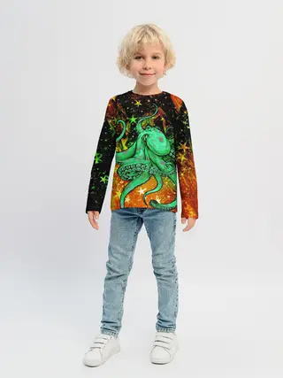 Детский лонгслив / Cosmo Octopus