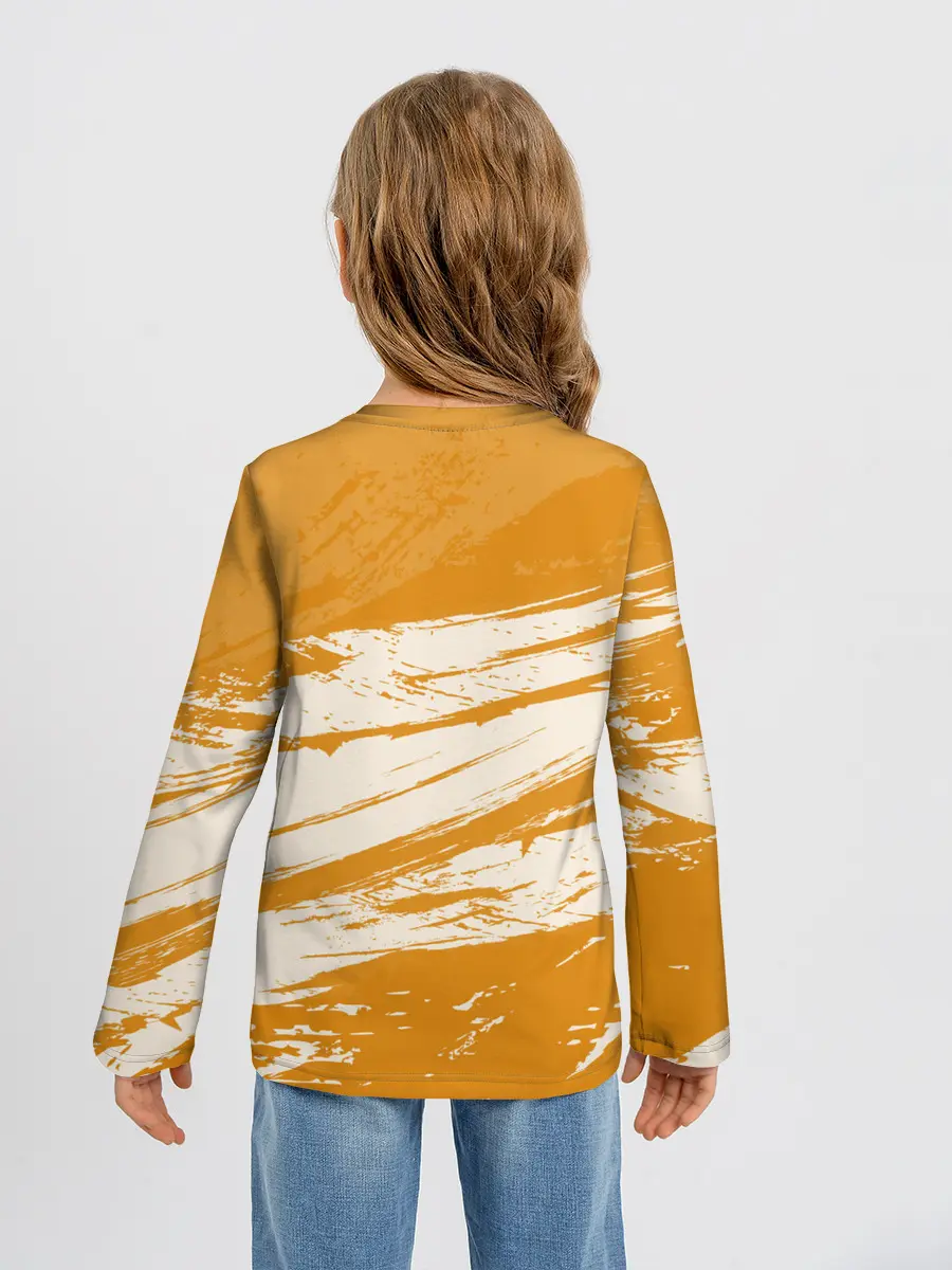 Детский лонгслив / Хвост Феи оранжевые тона