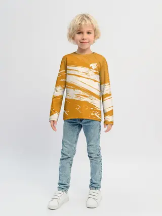 Детский лонгслив / Хвост Феи оранжевые тона