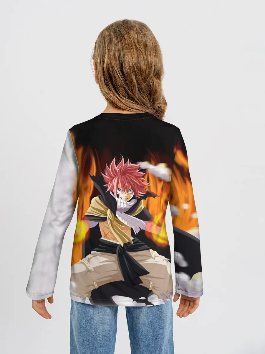 Детский лонгслив / Fairy Tail воинственный Нацу