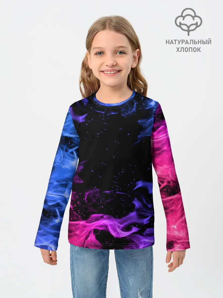 Детский лонгслив / ОГОНЬ НЕОН