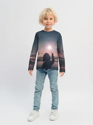 Детский лонгслив / девушка свечение волшебство