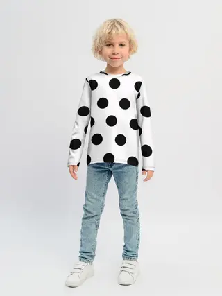 Детский лонгслив / Горошeк