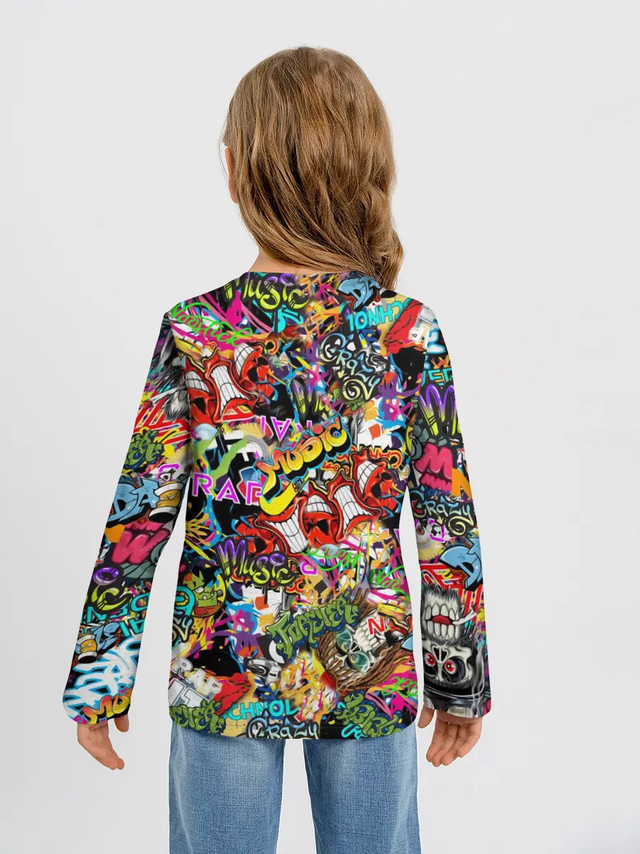 Детский лонгслив / Граффити. Крейзи мьюзик