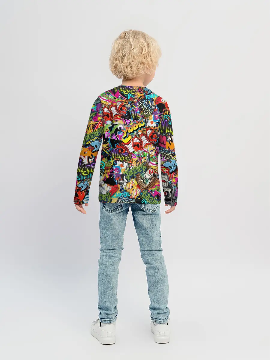 Детский лонгслив / Граффити. Крейзи мьюзик