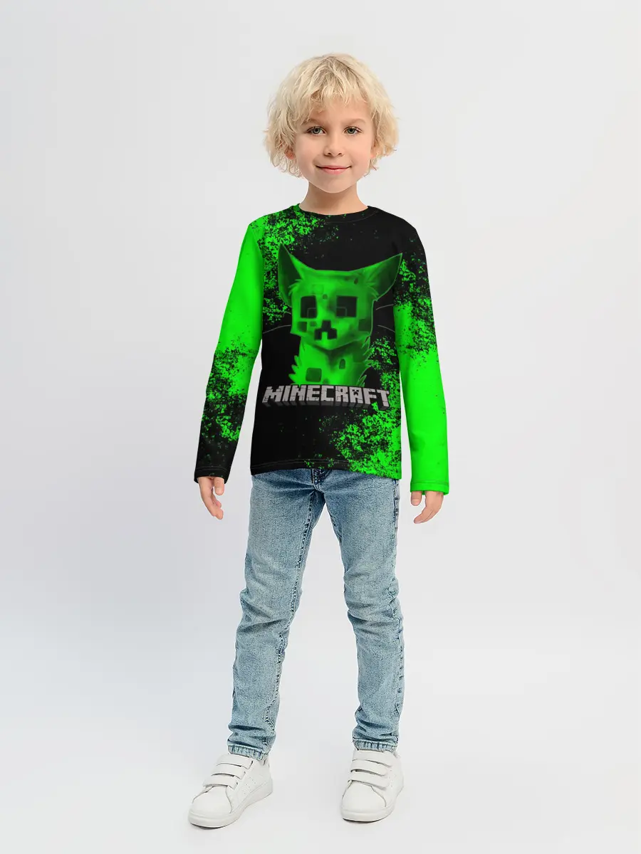Детский лонгслив / MINECRAFT CAT