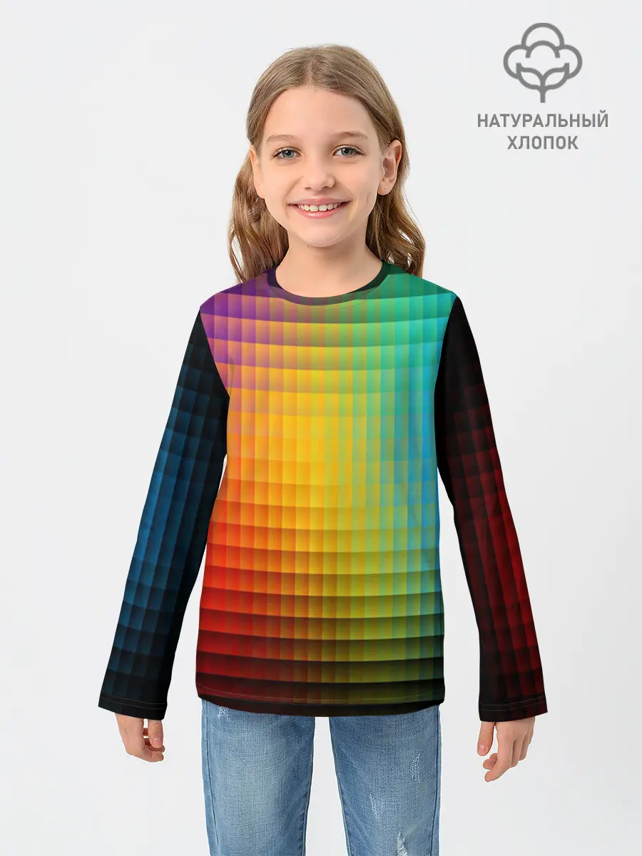 Детский лонгслив / Радужный градиент
