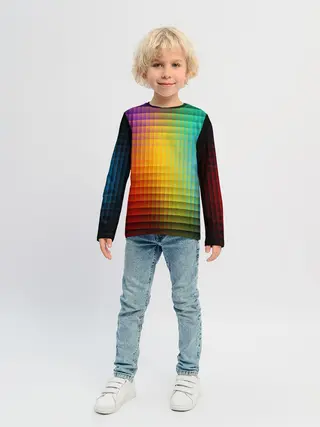 Детский лонгслив / Радужный градиент