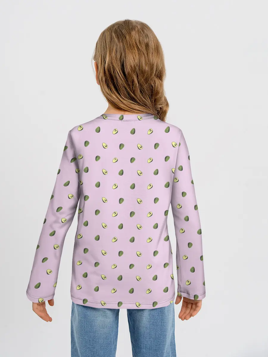 Детский лонгслив / Авокадо Кот