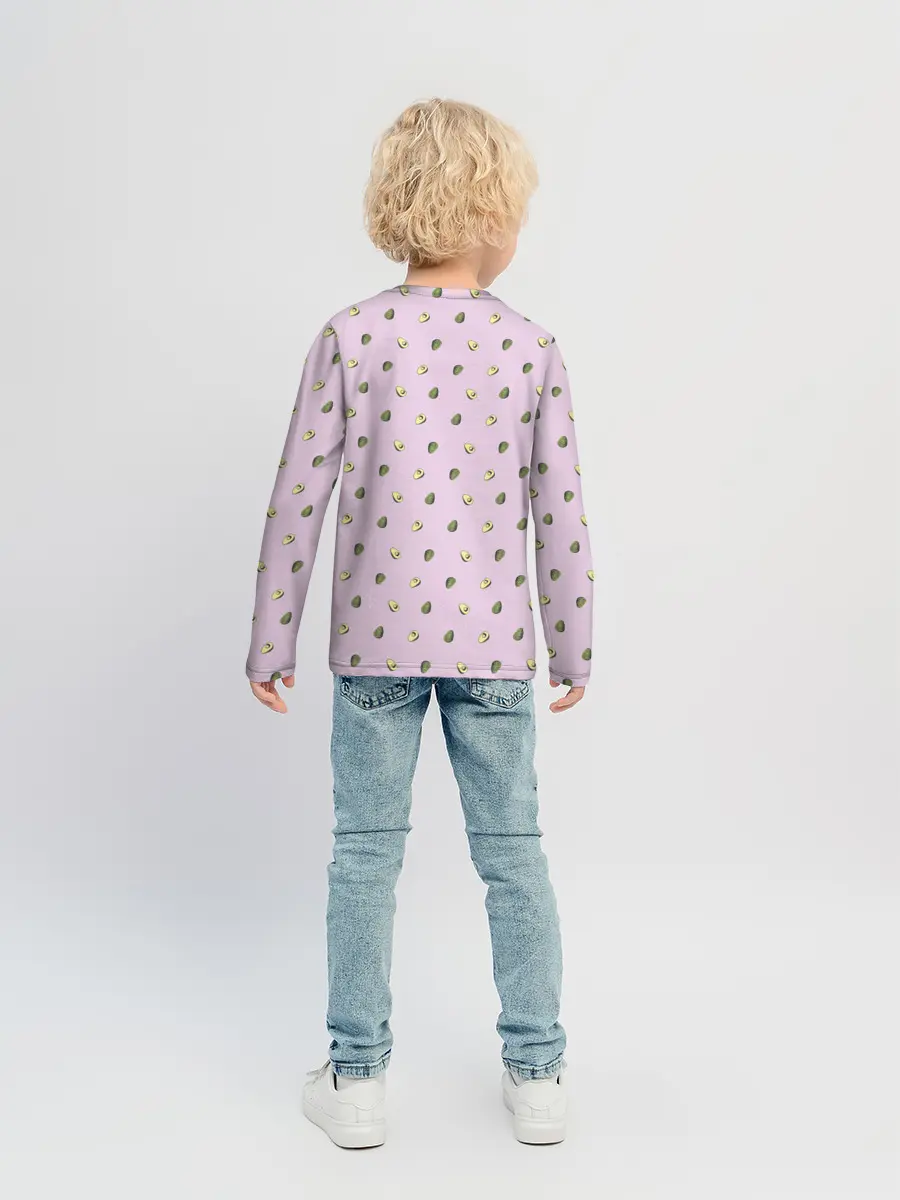 Детский лонгслив / Авокадо Кот