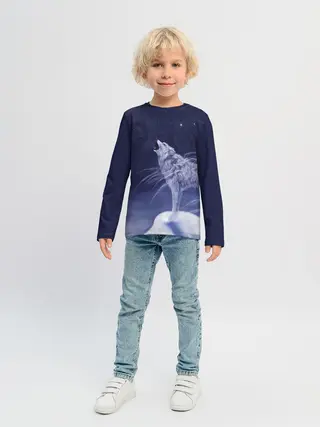 Детский лонгслив / WOLF WHITE