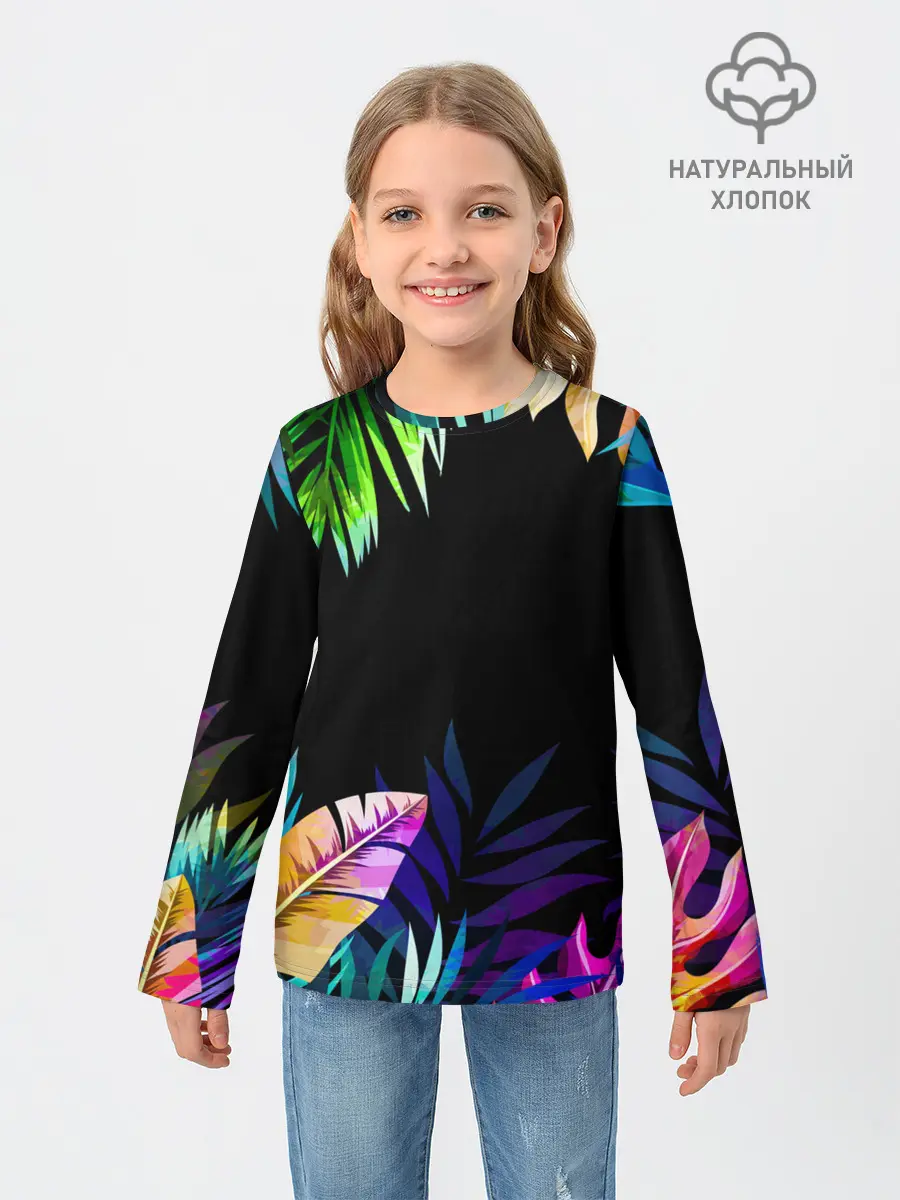Детский лонгслив / Тропическая Ночь