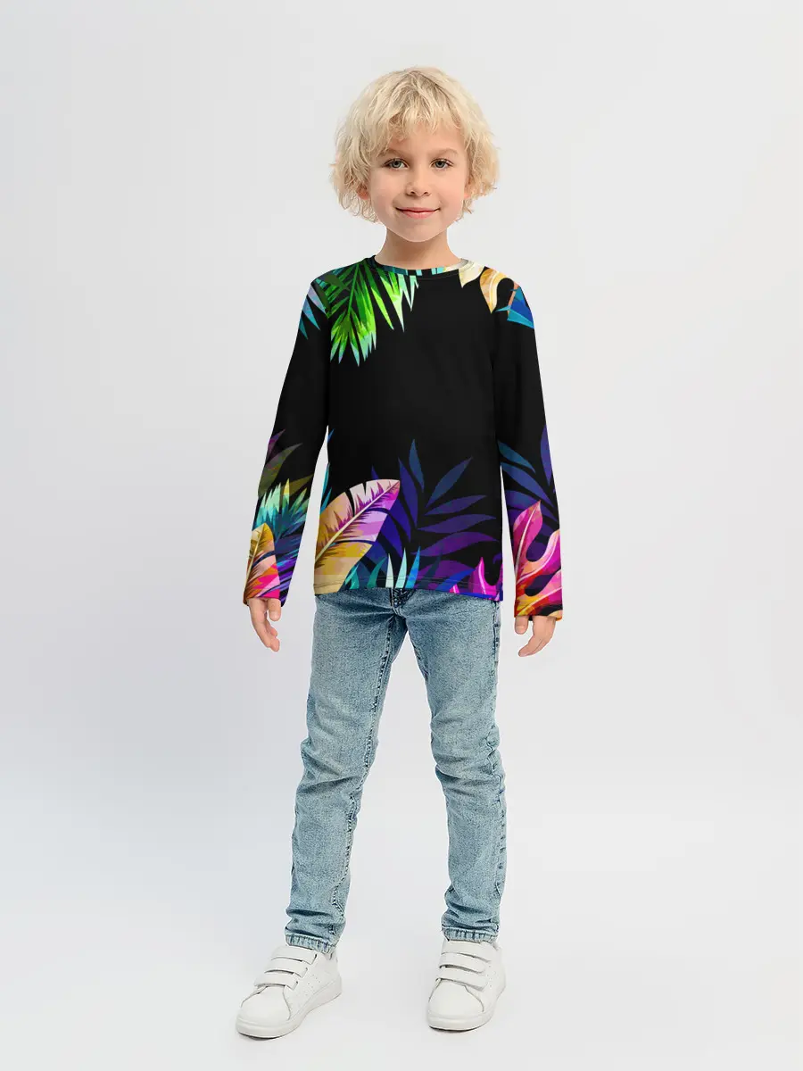 Детский лонгслив / Тропическая Ночь
