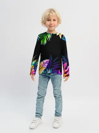Детский лонгслив / Тропическая Ночь