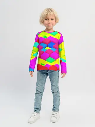 Детский лонгслив / ЦВЕТНЫЕ КУБИКИ