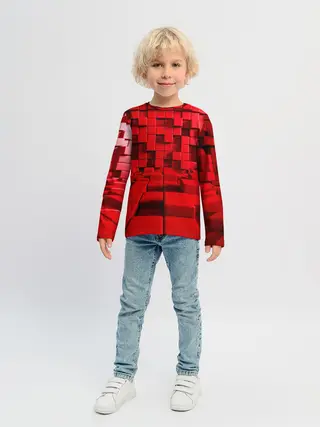 Детский лонгслив / 3D кубики