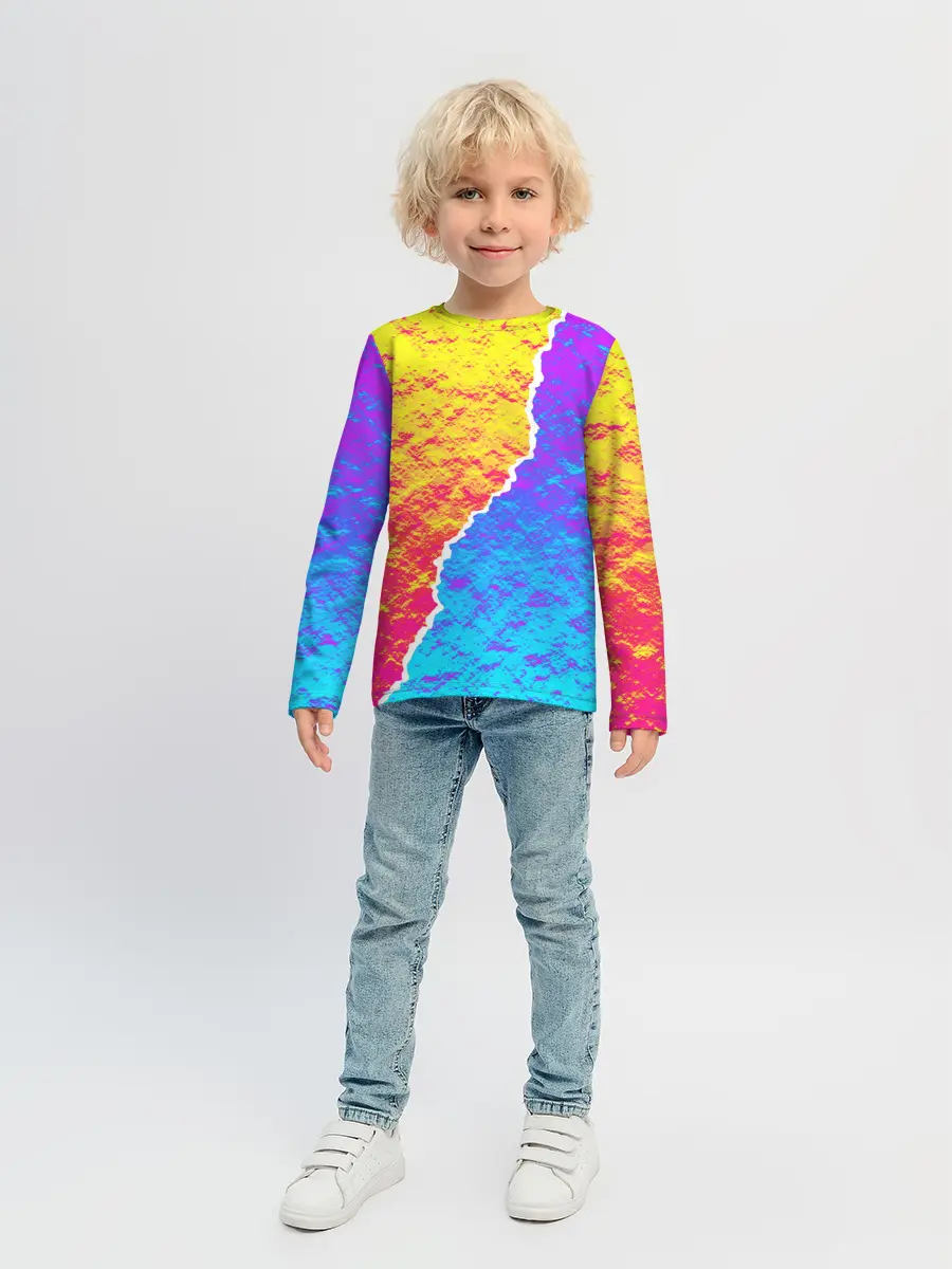 Детский лонгслив / Цветные переливы