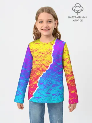 Детский лонгслив / Цветные переливы