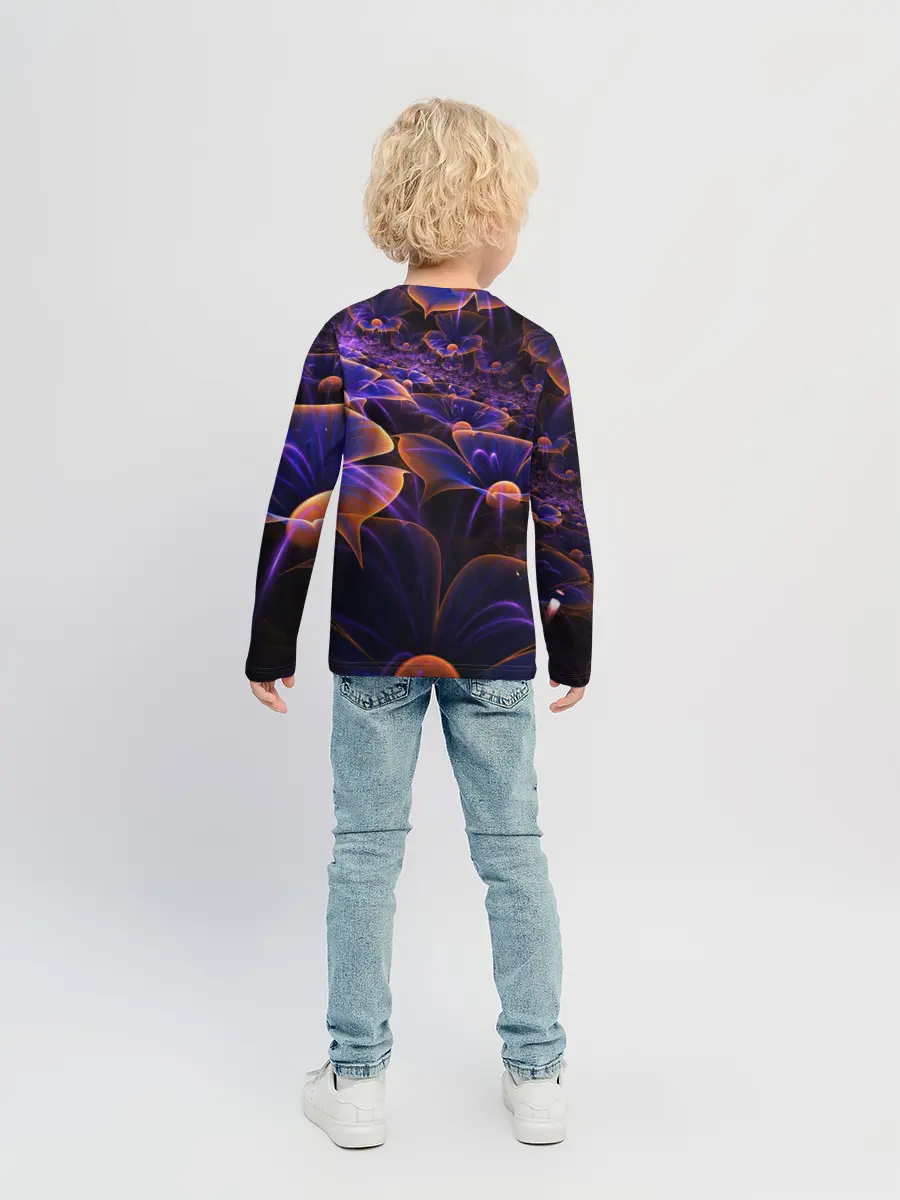 Детский лонгслив / Цветки во тьме