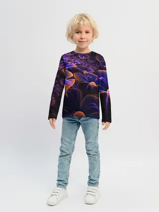 Детский лонгслив / Цветки во тьме