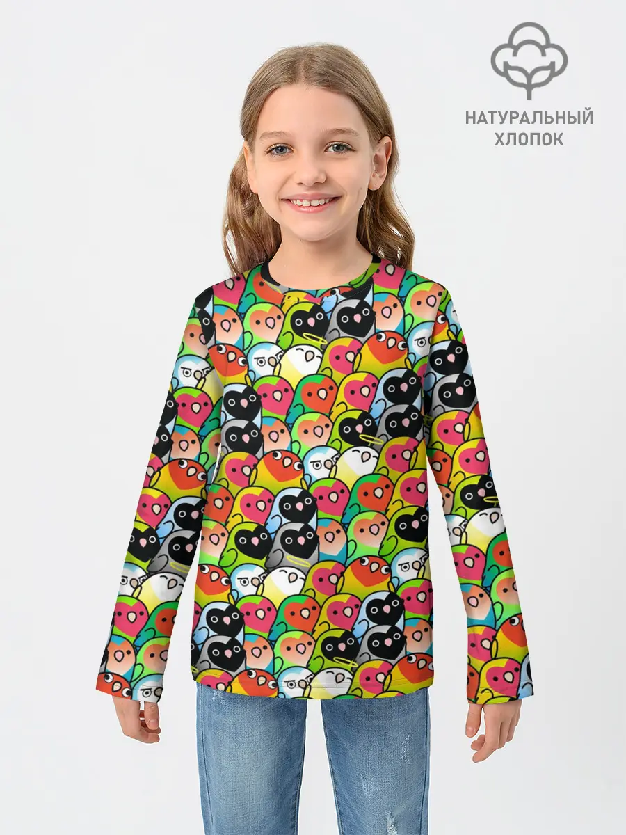 Детский лонгслив / Папуги