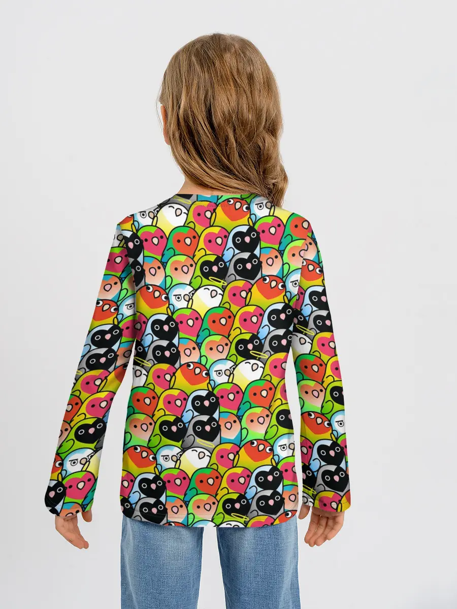 Детский лонгслив / Папуги