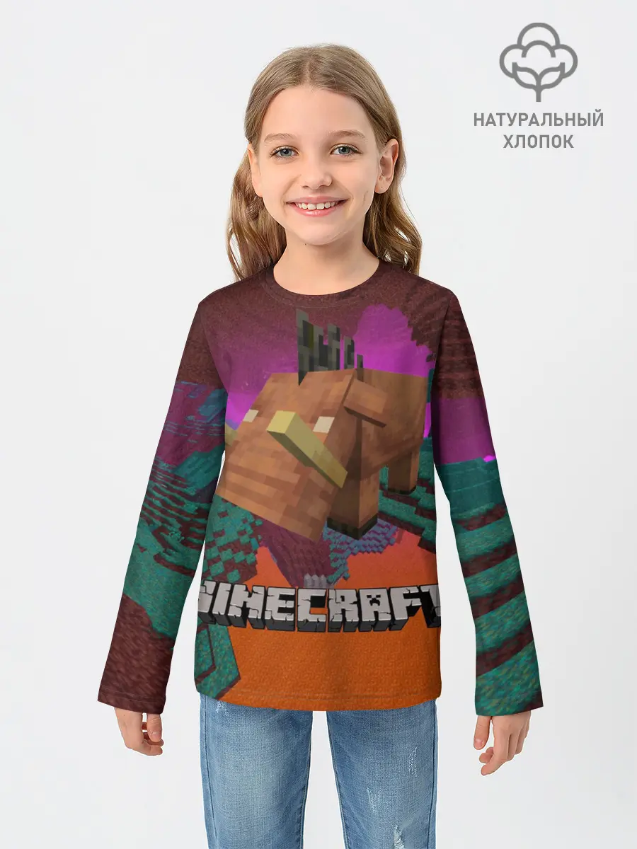 Детский лонгслив / Майнкрафт | Minecraft Hoglin
