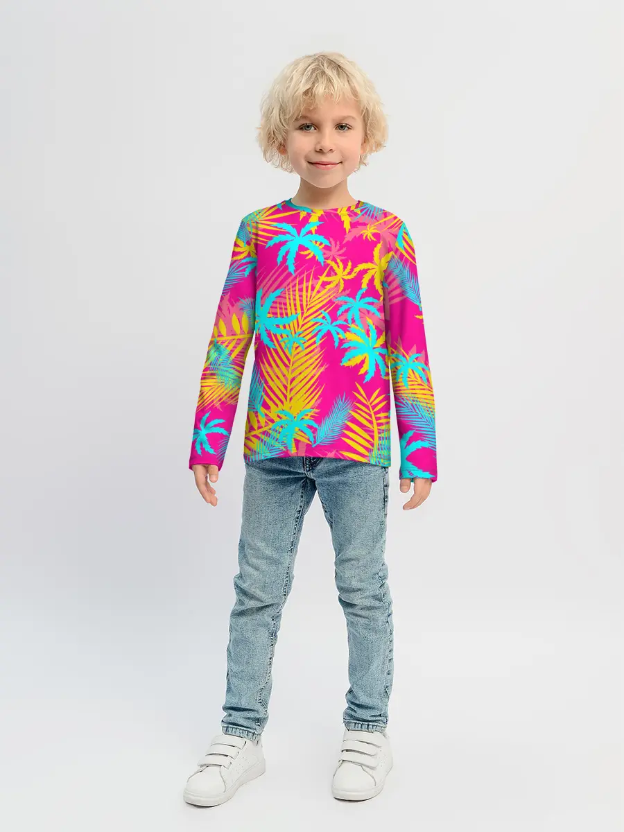 Детский лонгслив / НЕОНОВЫЕ ПАЛЬМЫ / НЕОН / NEON