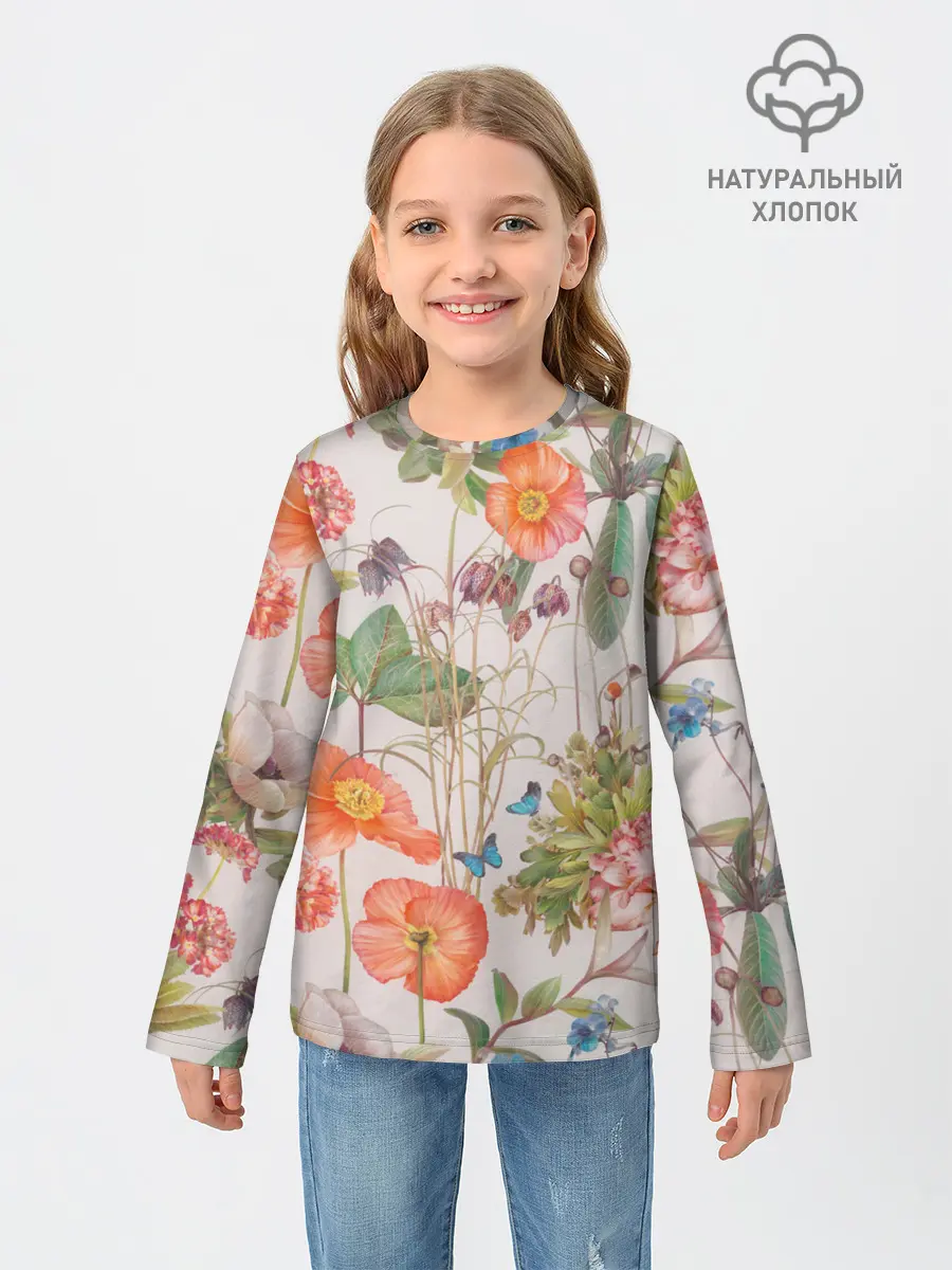 Детский лонгслив / Цветы