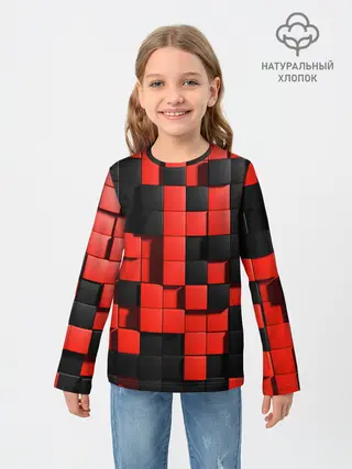 Детский лонгслив / КУБИКИ 3D