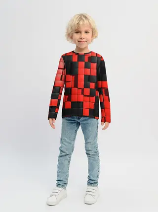 Детский лонгслив / КУБИКИ 3D