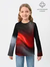 Детский лонгслив / BLACK RED WAVES | АБСТРАКЦИЯ