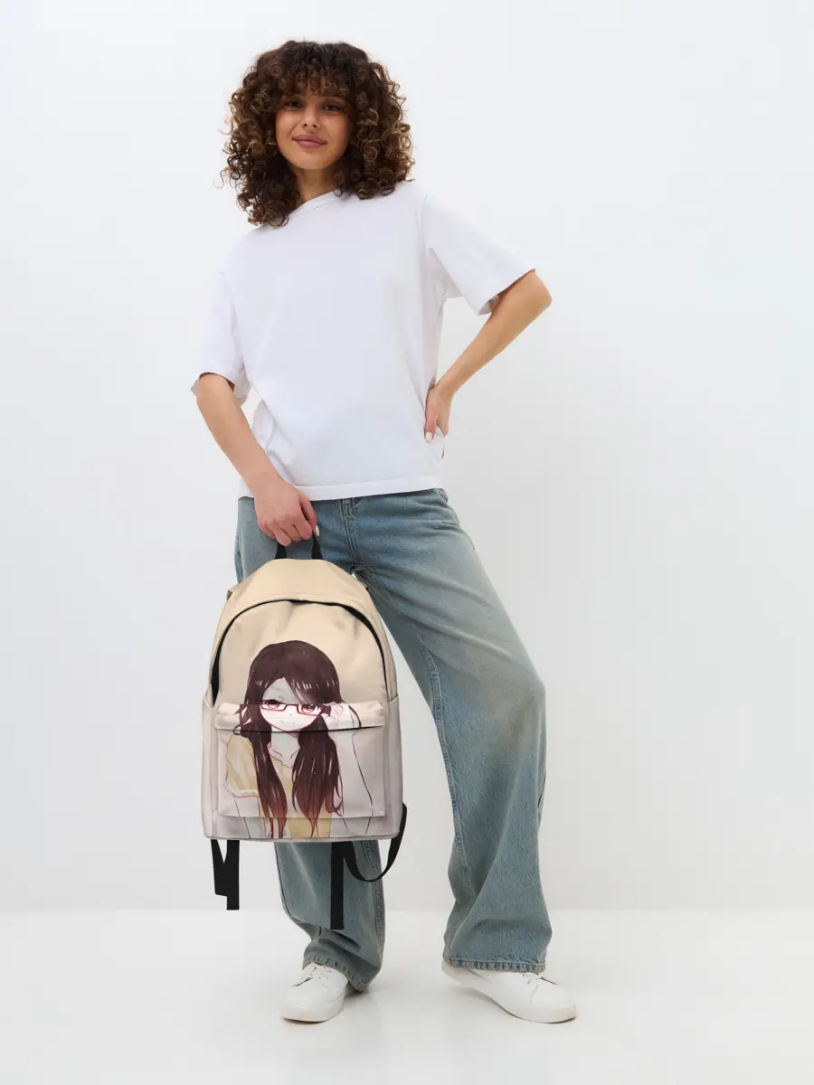 Рюкзак джинсовый / девочка в очках милая