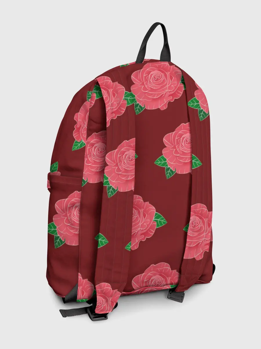 Рюкзак джинсовый / Розы на красном