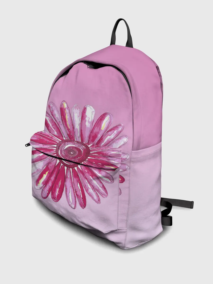 Рюкзак джинсовый / розовая ромашка