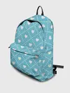 Рюкзак джинсовый / Белые сердечки на голубом фоне