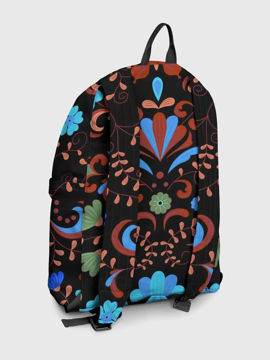 Рюкзак джинсовый / РОСПИСЬ ЦВЕТАМИ