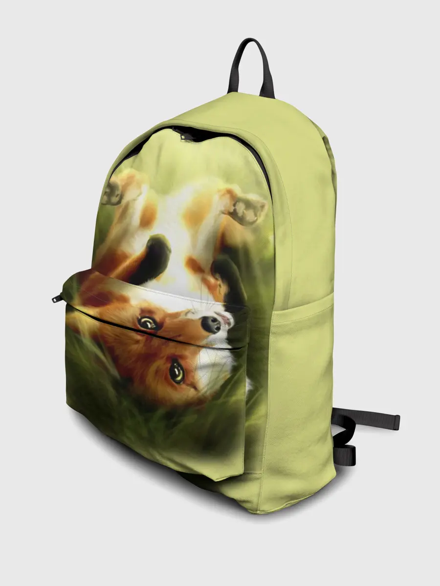 Рюкзак джинсовый / Лиса на траве