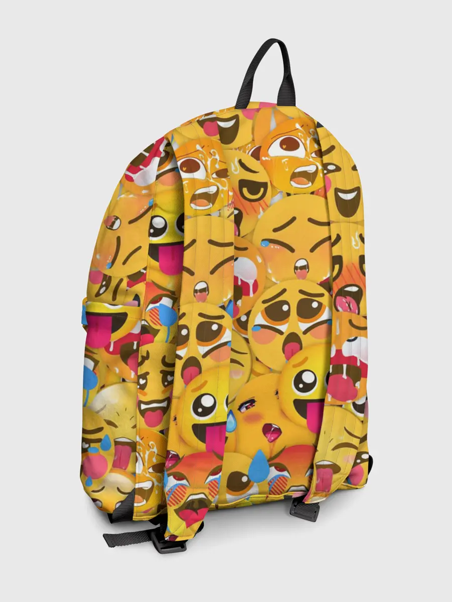 Рюкзак джинсовый / Ахегао эмодзи паттерн