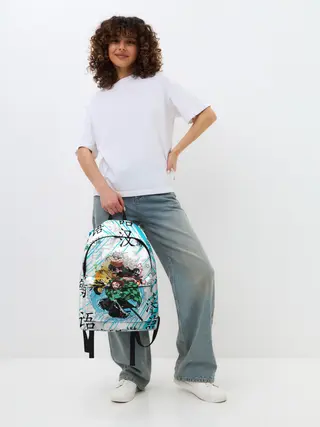 Рюкзак джинсовый / КЛИНОК РАССЕКАЮЩИЙ ДЕМОНОВ