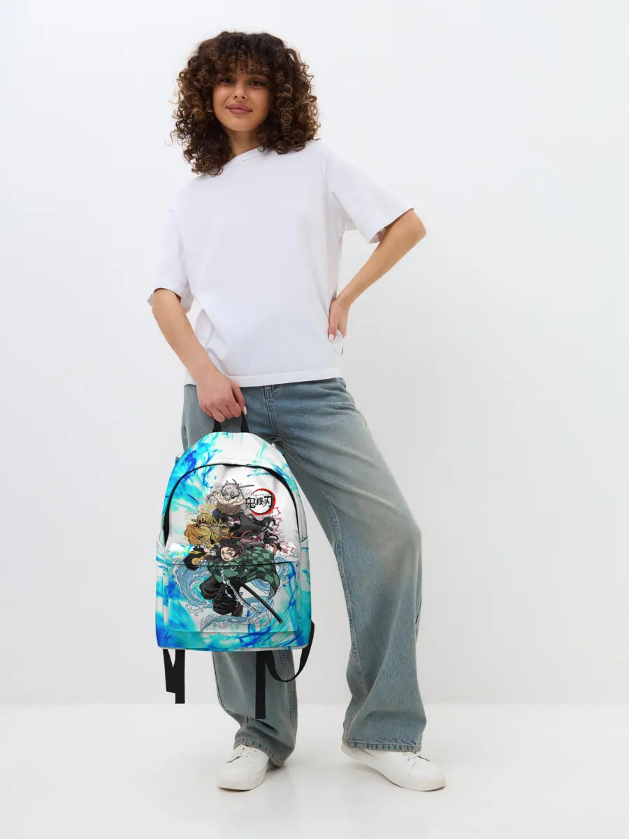 Рюкзак джинсовый / КЛИНОК РАССЕКАЮЩИЙ ДЕМОНОВ