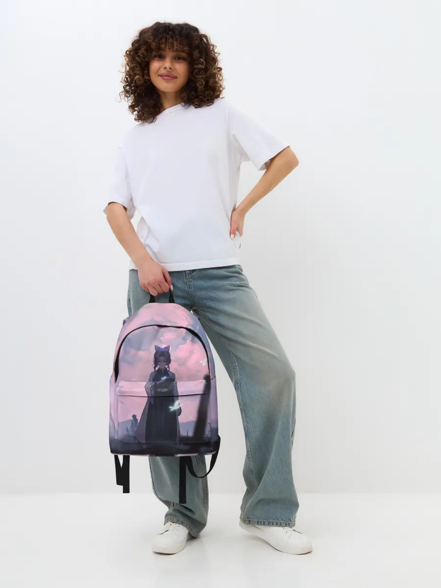 Рюкзак джинсовый / КЛИНОК РАССЕКАЮЩИЙ ДЕМОНОВ