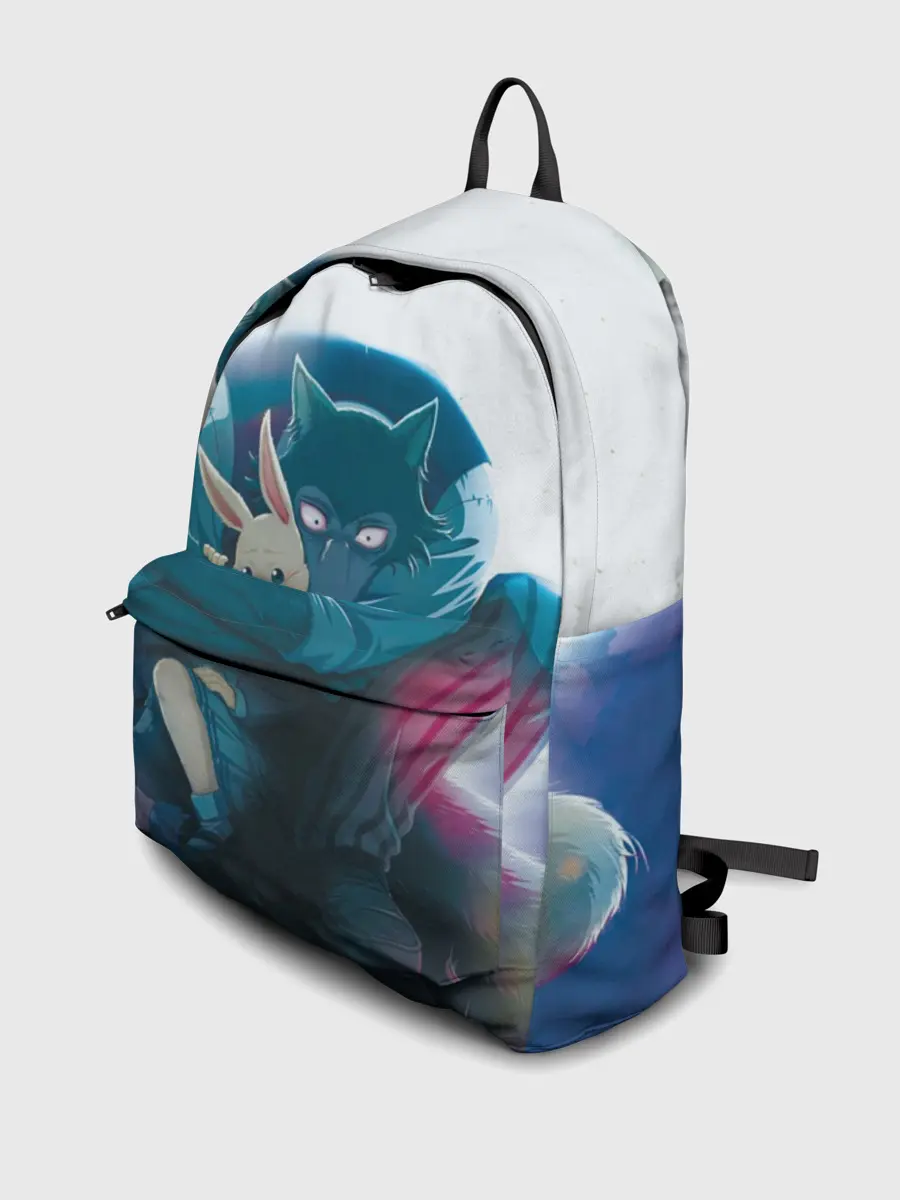 Рюкзак джинсовый / Легоси Хару крупный принт