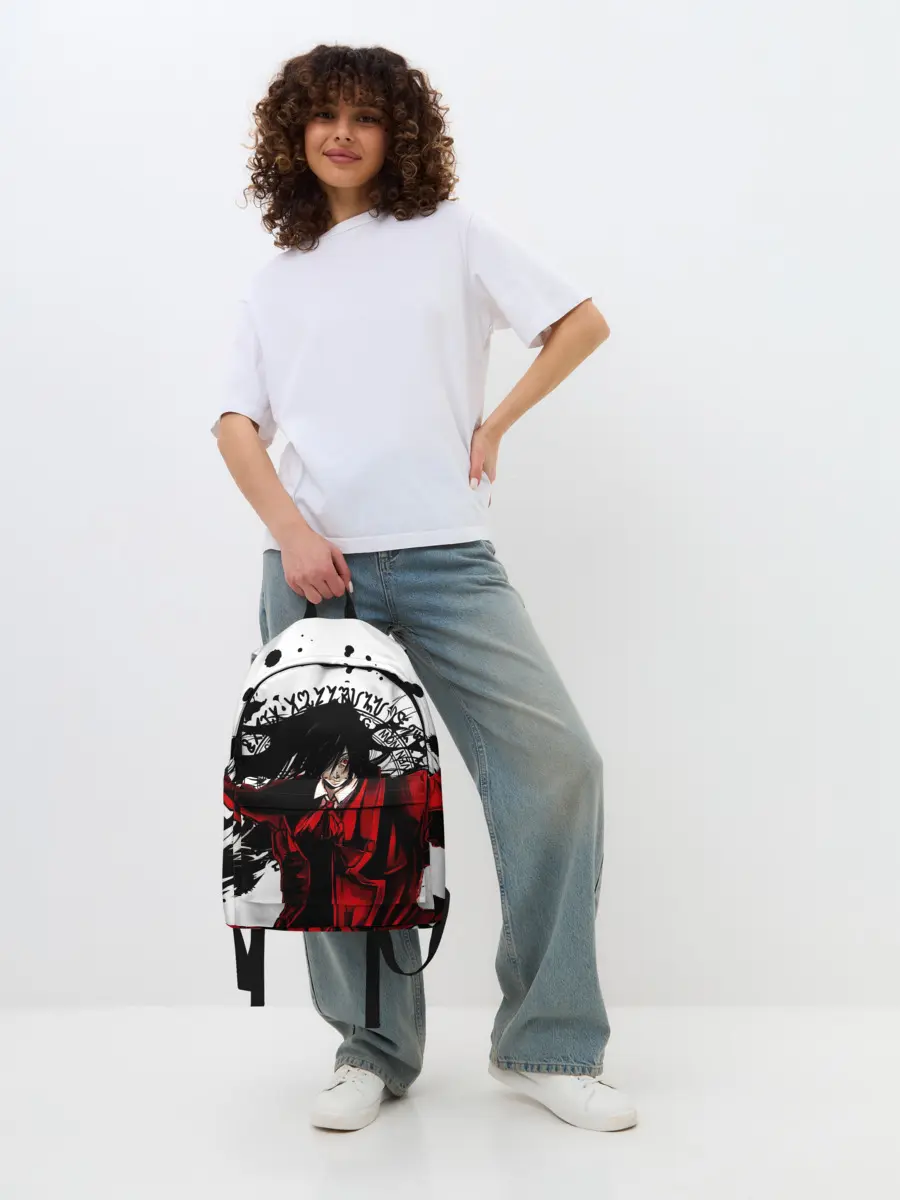 Рюкзак джинсовый / Алукард на белом фоне